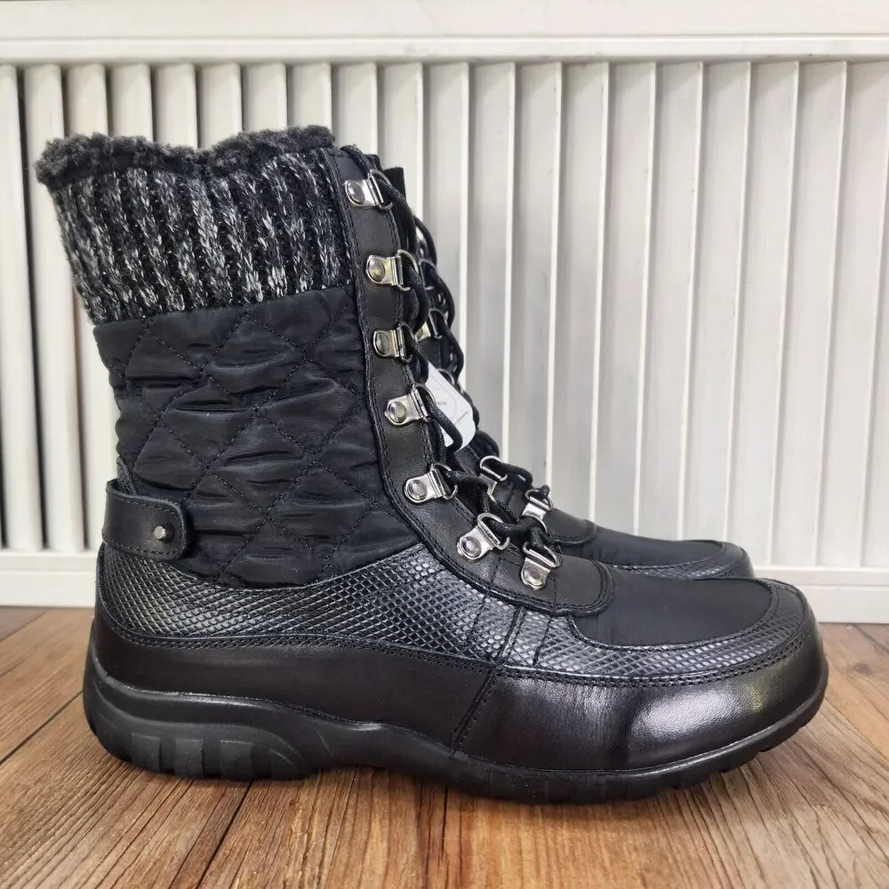 Propet Delaney Frost Womens Sz 6.5 M Black Leather Winter Outdoor Boots WFV032S